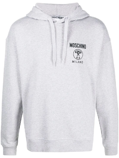 Moschino Double Exclamation Point Print Hooded Sweater - 白色 In Light Grey