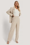 Na-kd Classic Tailored Wide Leg Trousers - Beige In Off White