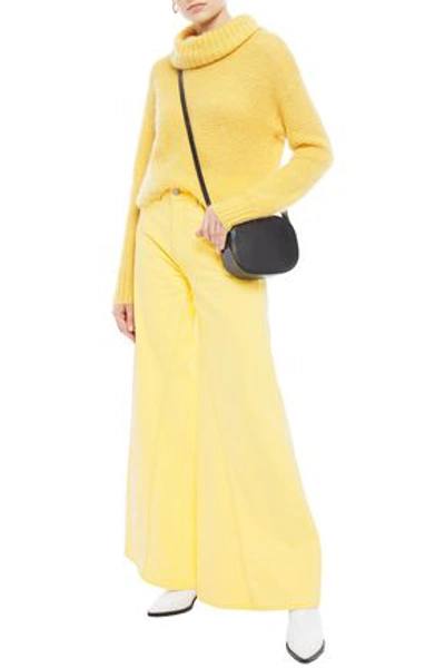 Ganni High-rise Wide-leg Jeans In Yellow