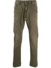 Diesel Krooley-e-ne Slim Straight Jeans In Olive In Green
