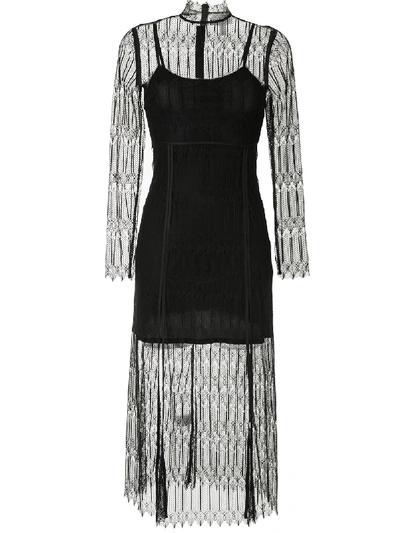 Alice Mccall Do Magic Lace-overlay Midi Dress In Black