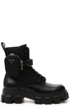 PRADA PRADA STRAPPED POUCH COMBAT BOOTS