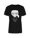 KARL LAGERFELD KARL LAGERFELD IKONIK KARL T-SHIRT WOMAN T-SHIRT BLACK SIZE S COTTON,12483386IM 6