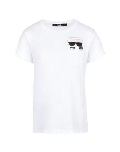 Karl Lagerfeld Ikonik Karl Cotton Jersey T-shirt In White