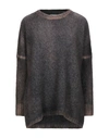 F Cashmere Cashmere Blend In Dark Brown