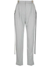 BURBERRY BURBERRY STRAP DETAIL JERSEY TAILORED TROUSERS
