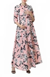 KIMI AND KAI CORA FLORAL BELTED MATERNITY/NURSING MAXI DRESS,972-103344