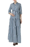 KIMI AND KAI RUBY STRIPE BELTED MATERNITY/NURSING MAXI DRESS,972-103345