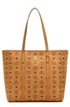 Mcm Medium Toni Visetos Coated Canvas Shopper In Cognac