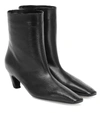 Khaite Leather Arizona Heeled Ankle Boots 50 In Black
