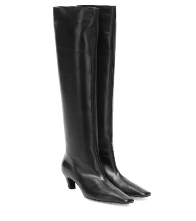 Khaite Davis Leather Knee-high Boots In Black