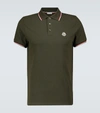 Moncler Short-sleeved Polo Shirt With Logo In Green