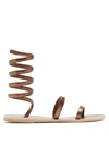 Ancient Greek Sandals Offis Spiral-strap Metallic-leather Sandals In Bronze