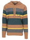 JW ANDERSON JW ANDERSON STRIPED HOODED SWEATER
