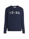 Kenzo Logo Wool Sweater In Navy Blue