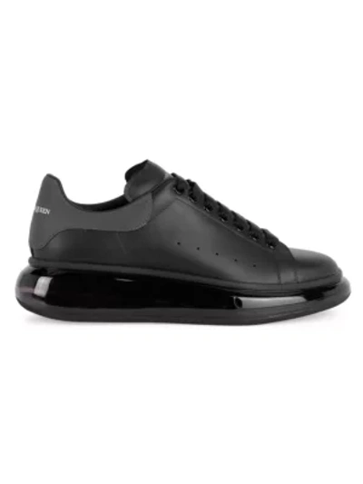Alexander Mcqueen Men's Men's Splatter Leather Platform Sneakers In Black