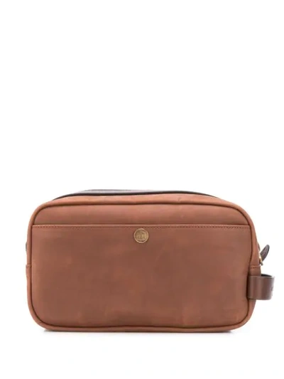 Brunello Cucinelli Front Pocket Wash Bag In Brown