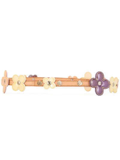Pre-owned Louis Vuitton 2002  Flower Embellished Belt In Brown
