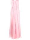 Alexander Mcqueen Strapless Draped Silk-chiffon Gown In Pink