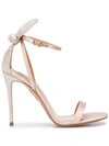 AQUAZZURA BOW TIE CRYSTAL EMBELLISHED 105MM SANDALS