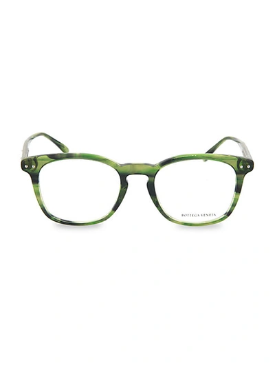 Bottega Veneta 52mm Panthos Core Blue Light Reader Optical Glasses In Shiny Melange Green