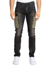 PRPS WINDSOR DISTRESSED DENIM CARGO JEANS,0400012815663