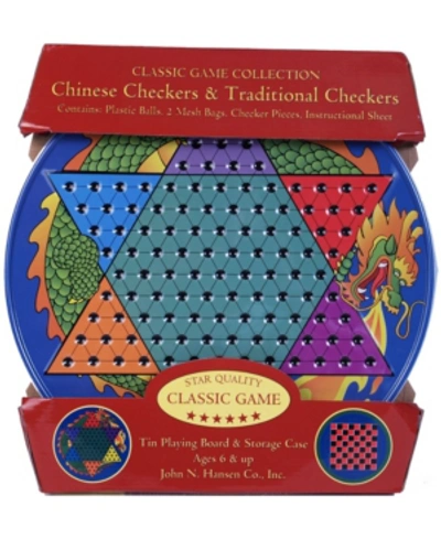 John N. Hansen Co. Chinese Checkers And Traditional Checkers Tin