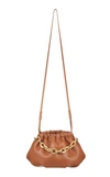 THE VOLON GABI CHAIN-EMBELLISHED LEATHER SHOULDER BAG,821428