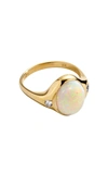 PAMELA LOVE WOMEN'S ESSENTIAL 10KT YELLOW-GOLD; OPAL AND DIAMOND RING,830148