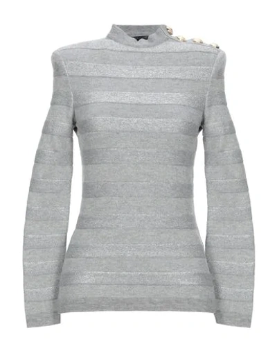 Balmain Sweaters In Grey