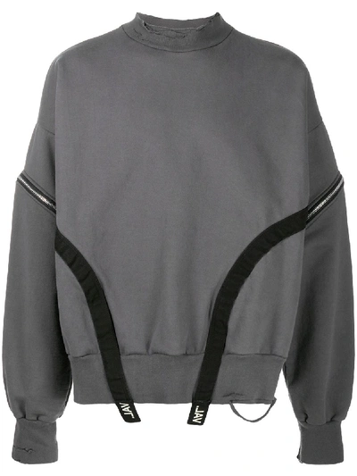 Val Kristopher Oversized Zipped Sweatshirt In Grey