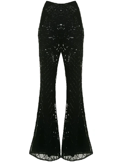 Zuhair Murad High-waisted Bootleg Trousers In Black