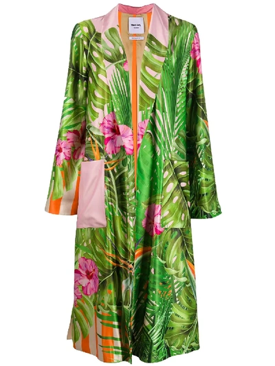 Black Coral Florance Marbella Kimono In Green