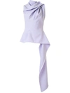 Maticevski Draped Peplum Top In Purple