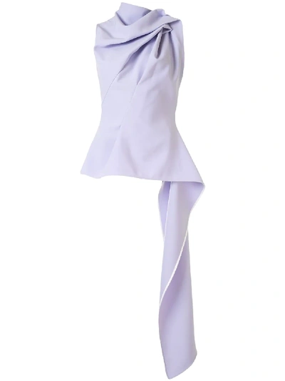 Maticevski Draped Peplum Top In Purple
