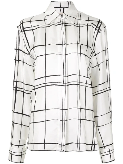 Alexandre Vauthier Checked Long-sleeve Shirt In White