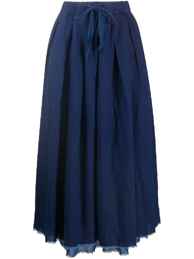 Kristensen Du Nord Frayed Hem Skirt In Blue