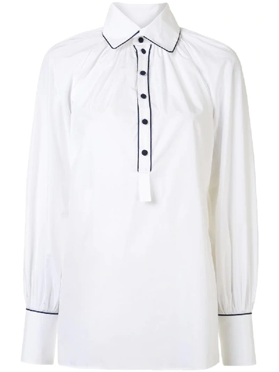 Dice Kayek Poplin Gathered Shirt In White