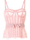 ZUHAIR MURAD FLORAL LACE BUSTIER