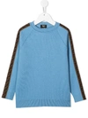 FENDI ZUCCA-PANEL KNITTED JUMPER