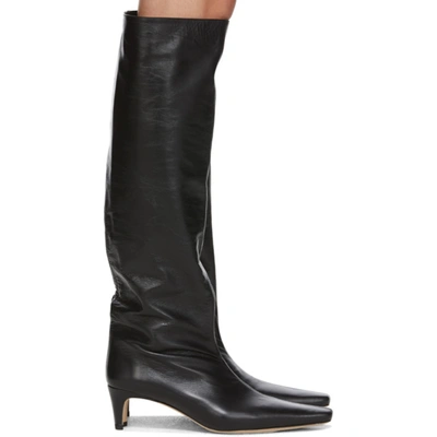 Staud 55mm Wally Leather Tall Boots In Black