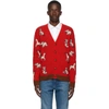 GUCCI RED WOOL 'GUCCI HAWAII' CARDIGAN