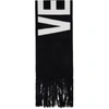 VETEMENTS BLACK JACQUARD LOGO SCARF