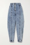 ULLA JOHNSON BRODIE ACID-WASH HIGH-RISE TAPERED JEANS