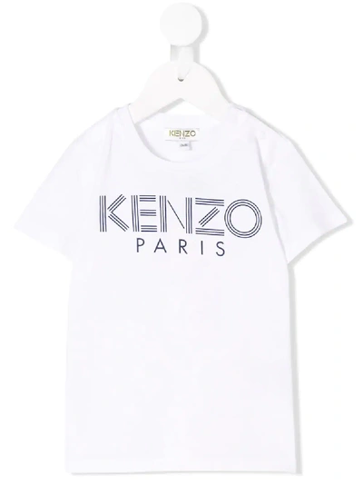 Kenzo Babies' Logo T-shirt In White