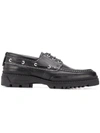AMI ALEXANDRE MATTIUSSI BLACK BOAT SHOES WITH TRACTOR SOLE,A20HS103.855