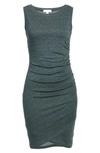 Leith Ruched Body-con Tank Dress In Green Gables Heather