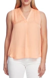 Vince Camuto Rumpled Satin Blouse In Orange Blossom