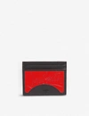Christian Louboutin Kios Sneaker Sole Leather & Tpu Card Case In Loubi/black