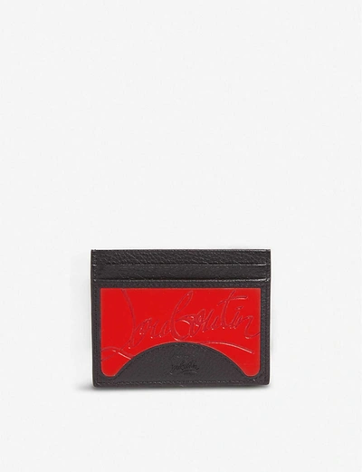 CHRISTIAN LOUBOUTIN WOMENS LOUBI/BLACK KIOS LEATHER CARDHOLDER,31336421
